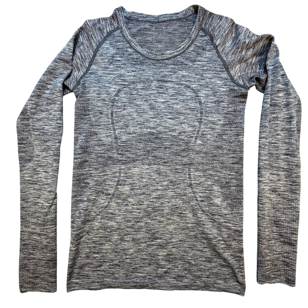 Lululemon Swiftly Tech Long Sleeve Top Heathered Blue‎ Size 8